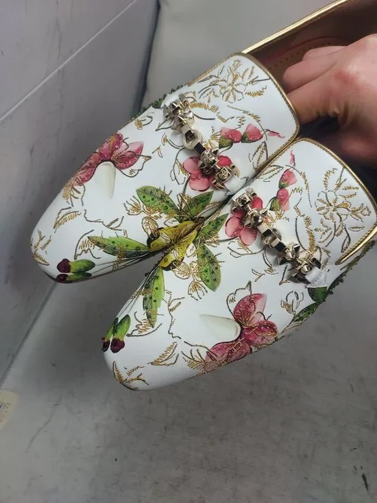 Christian Louboutin MENS White Dandyswing Floral Loafer - Picture 4 of 11